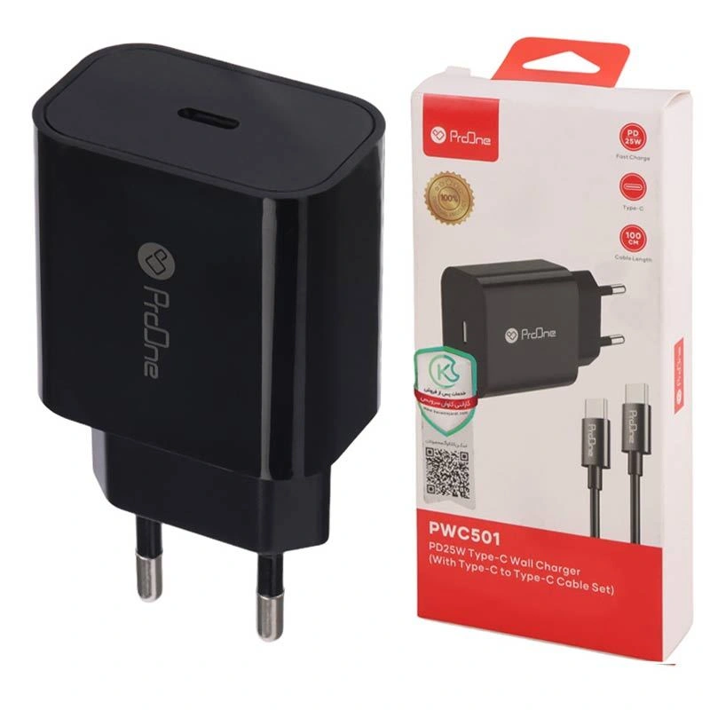 شارژر دیواری 25 وات پرووان مدل PWC501 به همراه کابل USB-C - 2