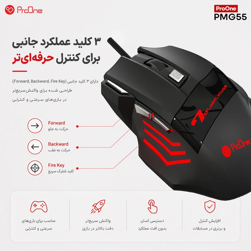 ماوس گیمینگ پرووان مدل Bolt PMG55 - 9