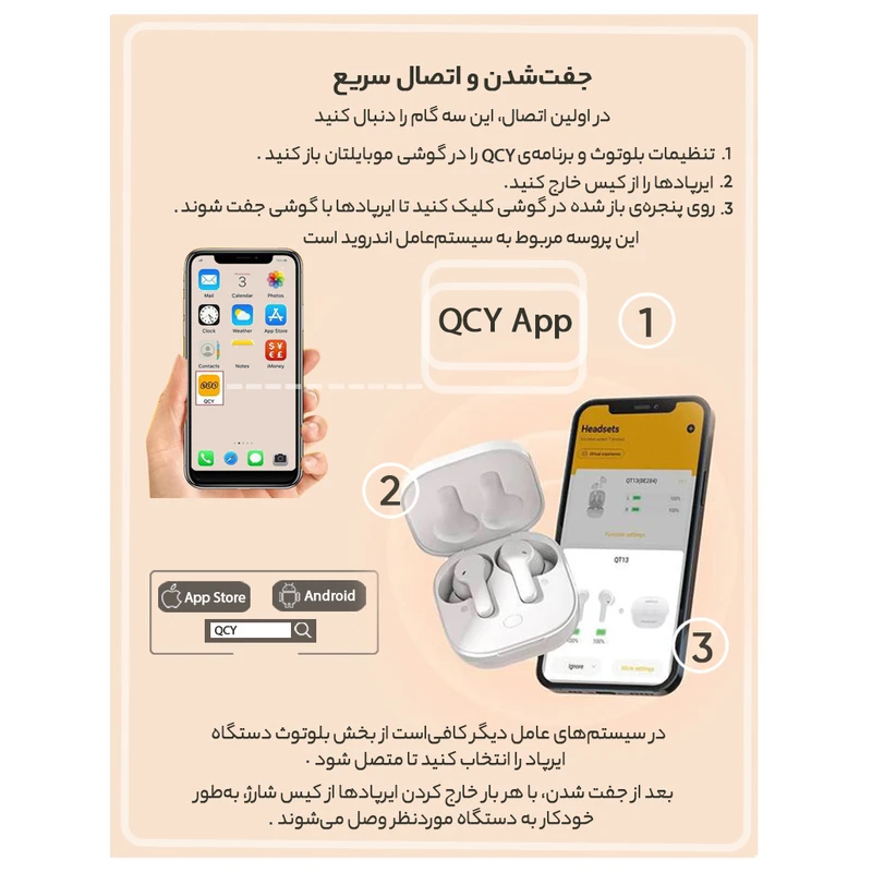 خرید هدفون بلوتوثی کیو سی وای مدل T13 TWS - 7
