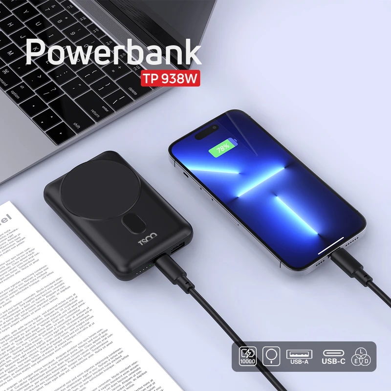 پاوربانک وایرلس تسکو مدل TP 938W ظرفیت 10000 میلی آمپر ساعت - 3