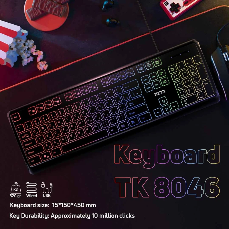 کیبورد تسکو مدل TK 8046 با سوییچ ممبران - 4