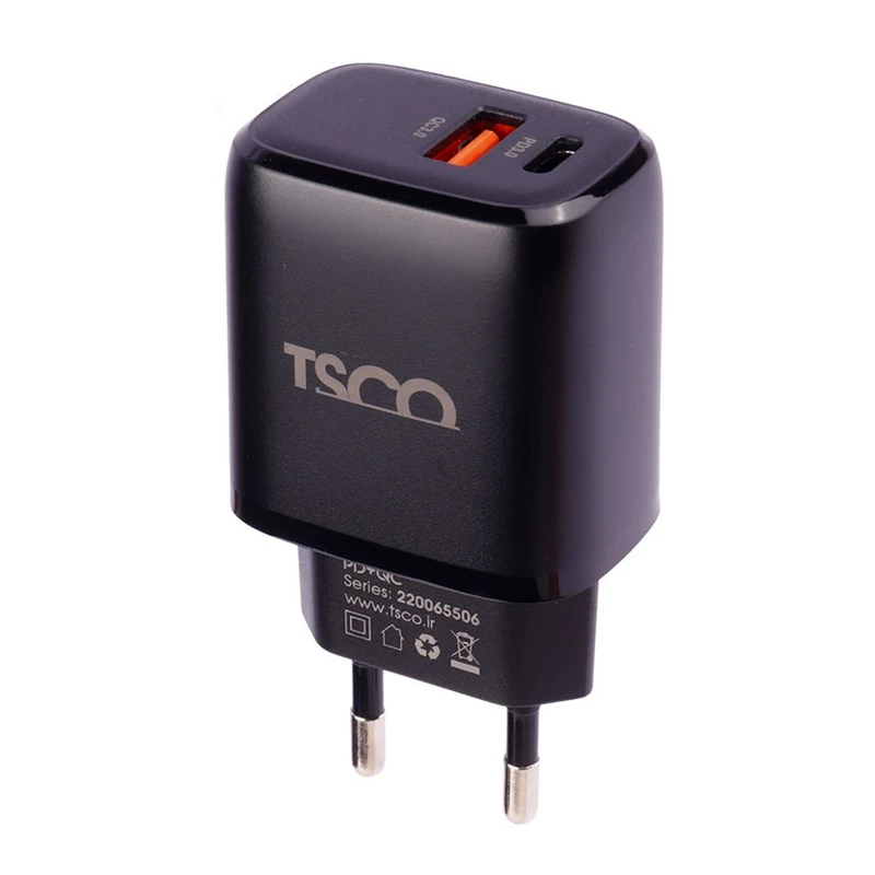 شارژر دیواری 2 پورت 20 وات تسکو مدل TTC 65 - 3